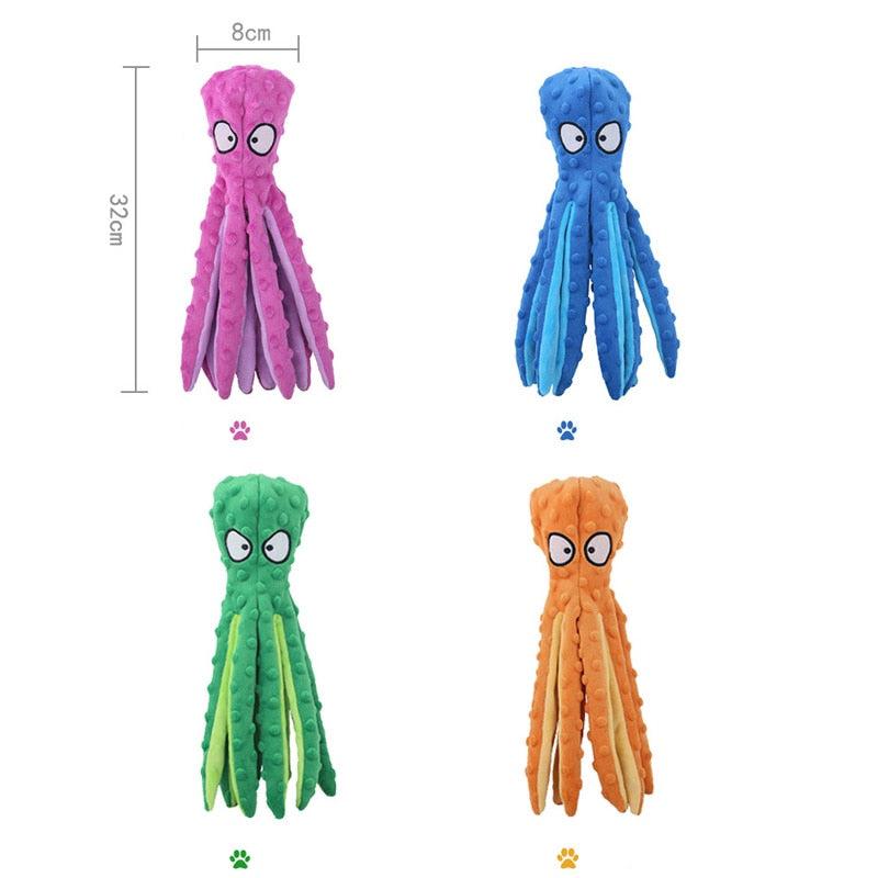 8 Legs Octopus Soft Stuffed Plush Dog Toys Outdoor Play Interactive Squeaky Dogs Toy Sounder Sounding Paper Chew Tooth toy - Image #3